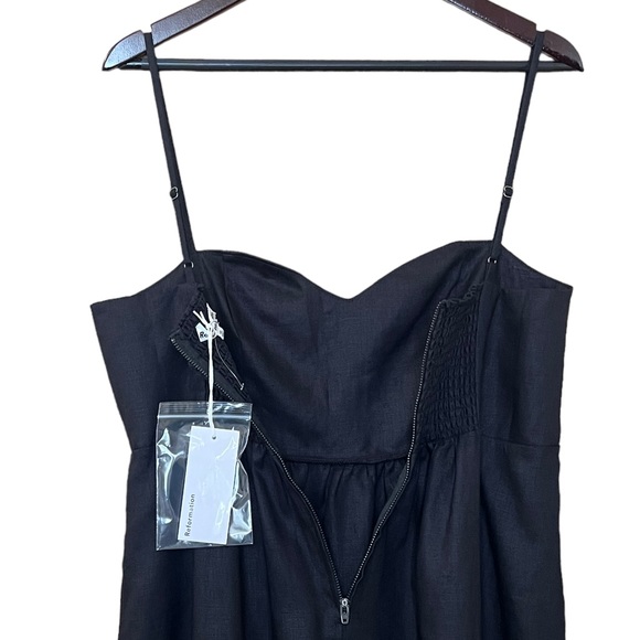 Reformation Zander Linen Midi Dress Sz 10 - Picture 7 of 14